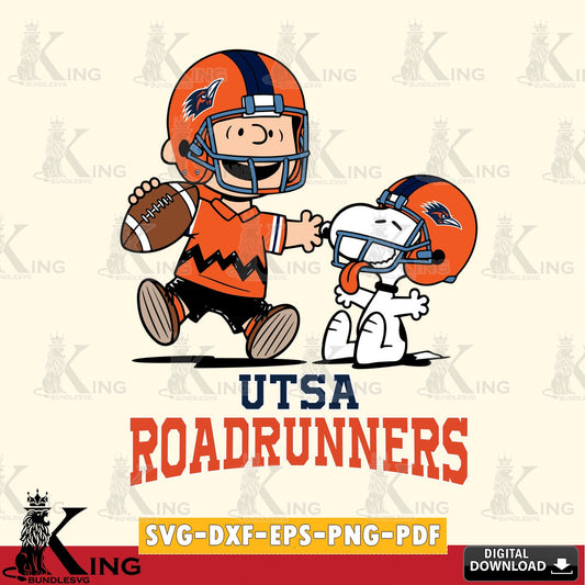 UTSA Roadrunners Snoopy and Peanut Fun SVG, Cricut, Cut file  , Digital Download , Instant Download, Peanuts svg, NCAA svg, Football svg, Sport svg