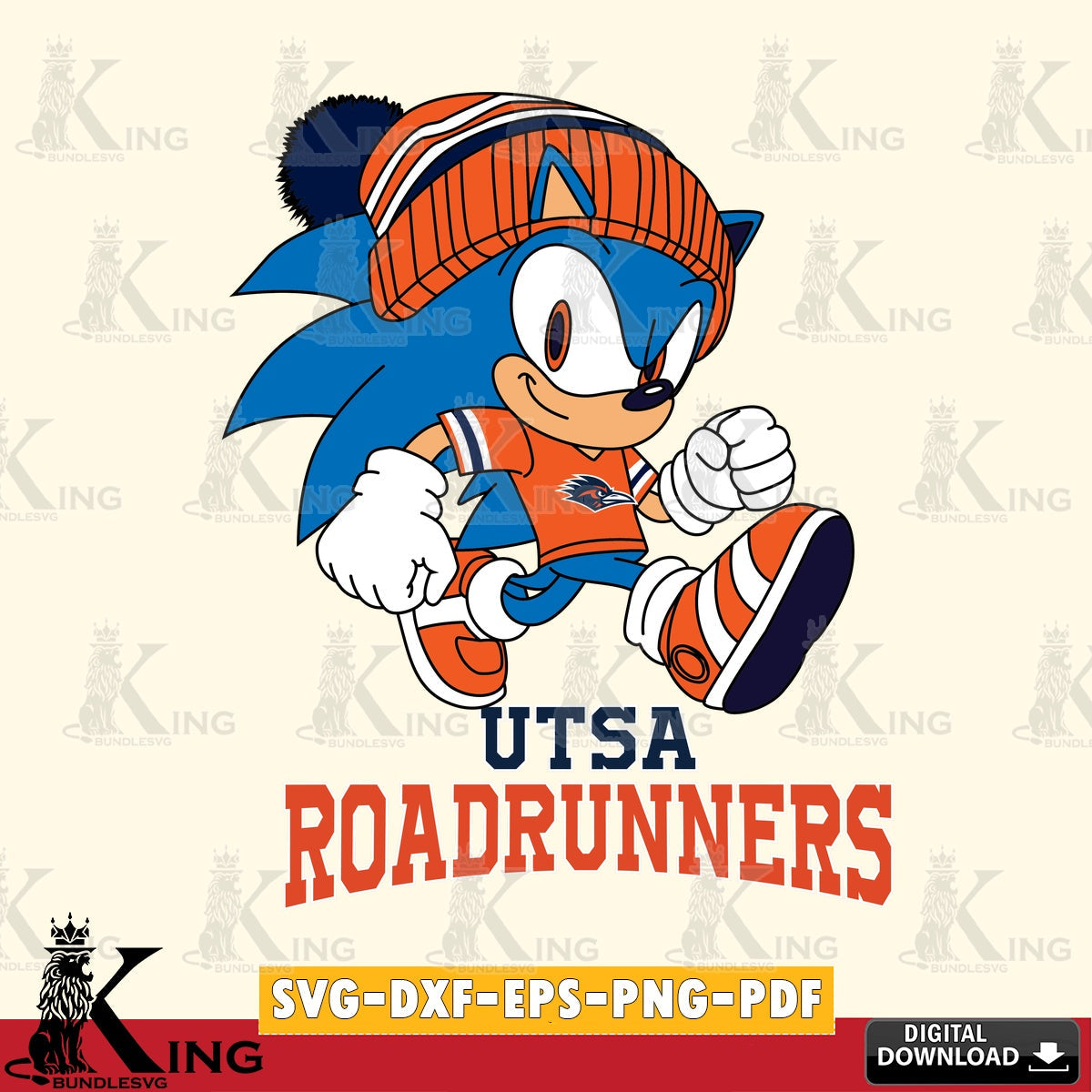 UTSA Roadrunners Sonic Football SVG file, Vector , Digital Download , PDF File , Instant Download