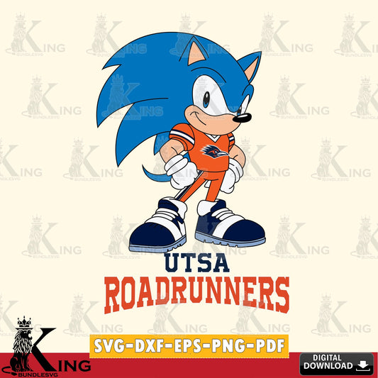 UTSA Roadrunners Sonic Football Star Mascot SVG file, Vector , Digital Download , PDF File , Instant Download