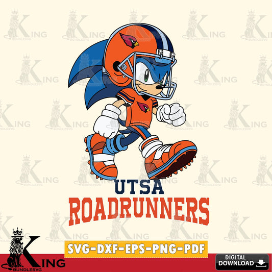 Creative design featuring UTSA Roadrunners Sonic Ready Football, a digital file for silhouette cameo and cricut projects