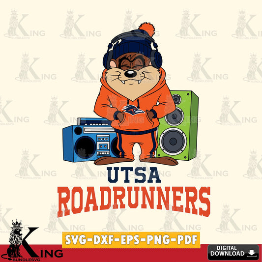 UTSA Roadrunners Taz Hip Hop SVG file, Cut file  , Digital Download , Instant Download, Taz svg, NCAA svg