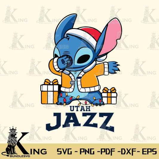 Utah Jazz Stitch Merry Christmas Svg Eps Dxf Png File, Digital Download