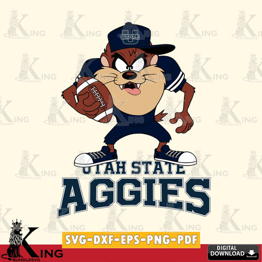 Utah State Aggies Đồng phục bóng đá Taz SVG file, Cut file  , Digital Download , Instant Download, Taz svg, NCAA svg