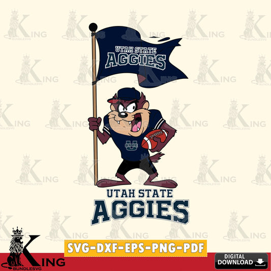 Utah State Aggies Football Taz Flag Art SVG file, Cut file  , Digital Download , Instant Download, Taz svg, NCAA svg