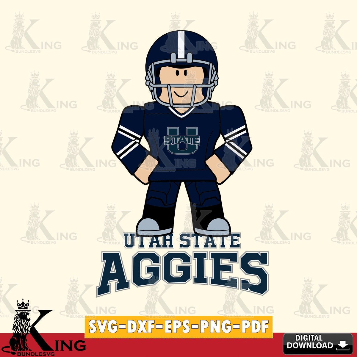 Utah State Aggies Roblox Cool Football SVG file , NCAA Cricut,  File cut , Digital Download , PDF File