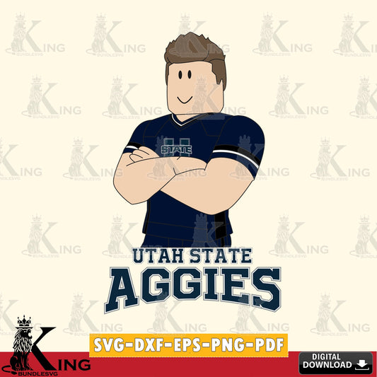Utah State Aggies Roblox Football SVG file , NCAA Cricut,  File cut , Digital Download , PDF File