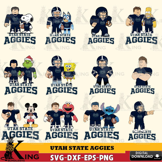 Utah State Aggies Roblox With Friends football NCAA Bundle SVG file , NCAA Cricut,  File cut , Digital Download , PDF File
