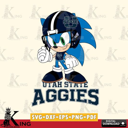 Utah State Aggies Sonic Football Mascot SVG file, Vector , Digital Download , PDF File , Instant Download