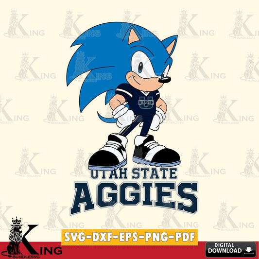 Utah State Aggies Sonic Football Star Mascot SVG file, Vector , Digital Download , PDF File , Instant Download