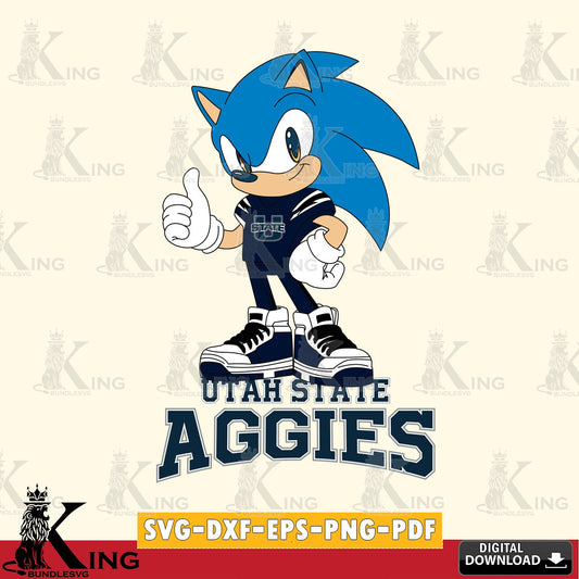Utah State Aggies Sonic Like Football SVG file, Vector , Digital Download , PDF File , Instant Download