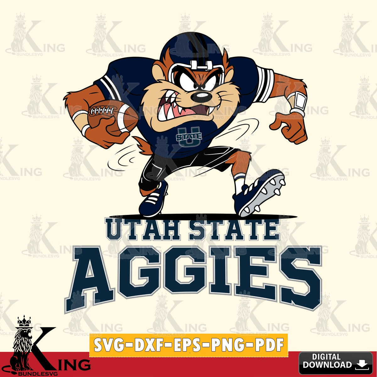 Utah State Aggies Taz Football Helmet SVG file, Cut file  , Digital Download , Instant Download, Taz svg, NCAA svg