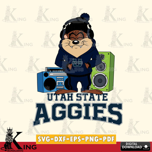 Utah State Aggies Taz Hip Hop SVG file, Cut file  , Digital Download , Instant Download, Taz svg, NCAA svg