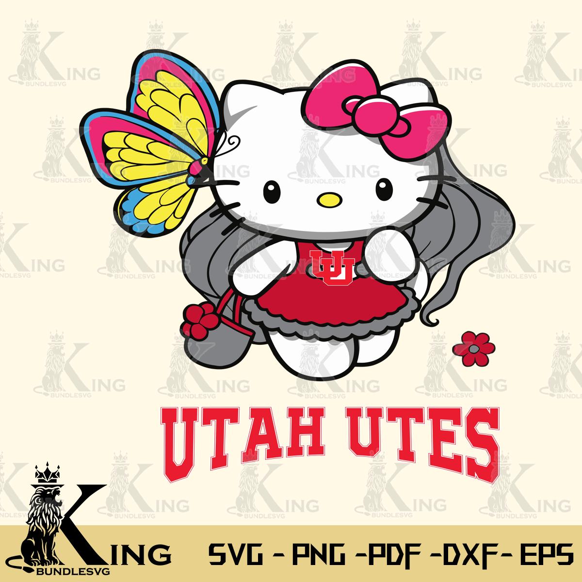 Utah Utes Kitty Cartoon Svg Eps Dxf Png File, Digital Download