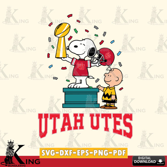 Utah Utes Peanuts Winner SVG, Cricut, Cut file  , Digital Download , Instant Download, Peanuts svg, NCAA svg, Football svg, Sport svg