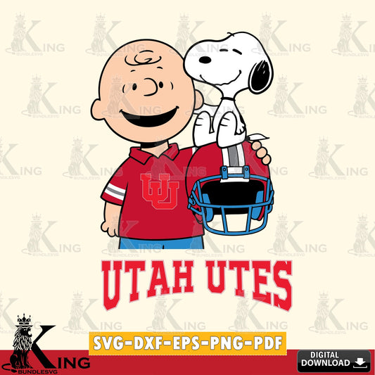 Utah Utes Snoopy On Helmet SVG, Cricut, Cut file  , Digital Download , Instant Download, Peanuts svg, NCAA svg, Football svg, Sport svg