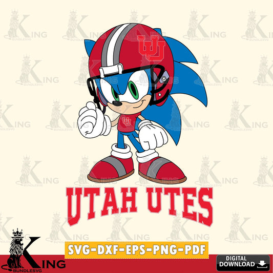 Stylish representation of Utah Utes Sonic Football Mascot, a cut file ideal for vinyl projects and T-shirt printing