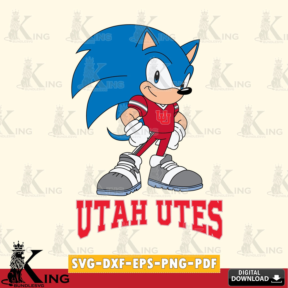 Utah Utes Sonic Football Star Mascot SVG file, Vector , Digital Download , PDF File , Instant Download