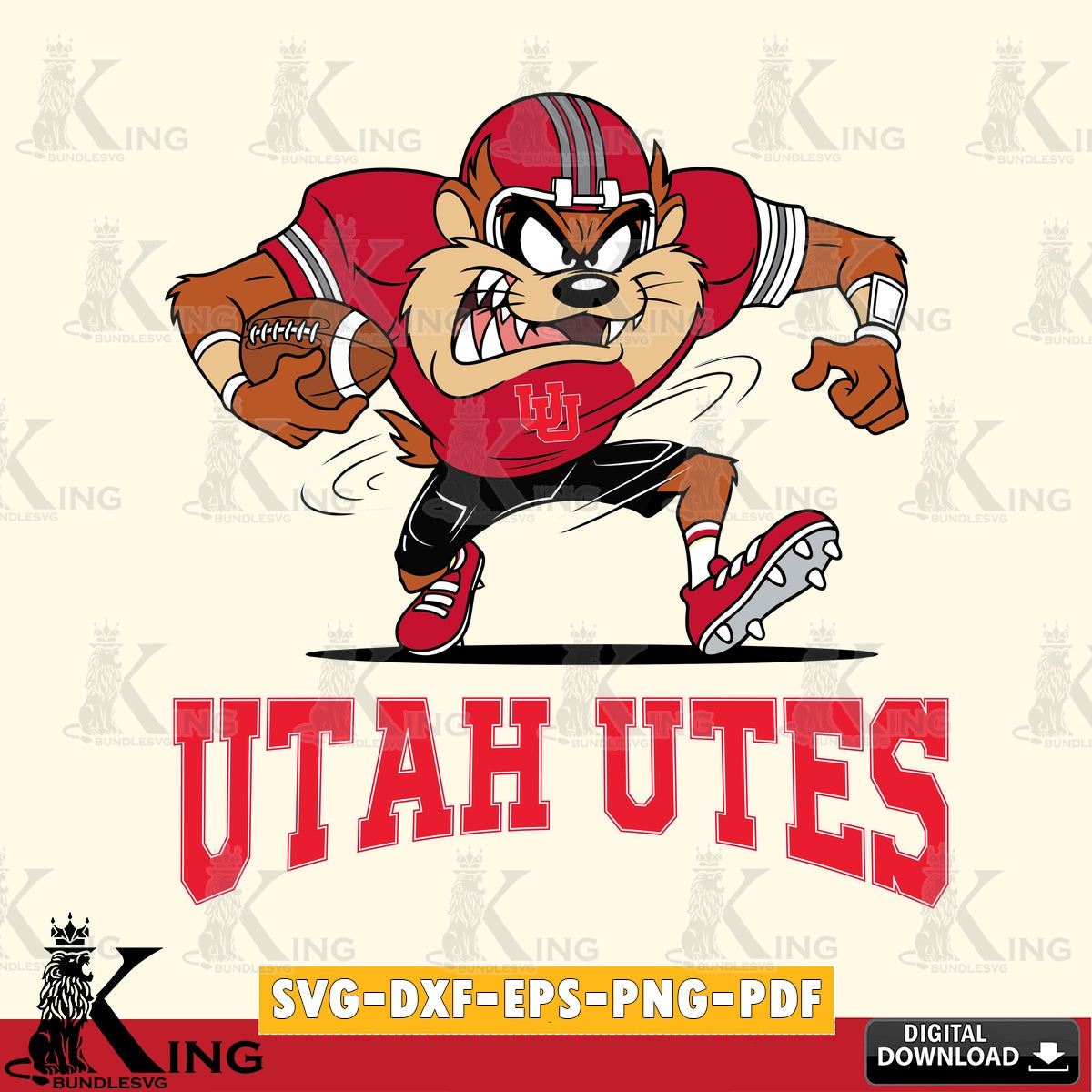 Utah Utes Taz Football Helmet SVG file, Cut file  , Digital Download , Instant Download, Taz svg, NCAA svg