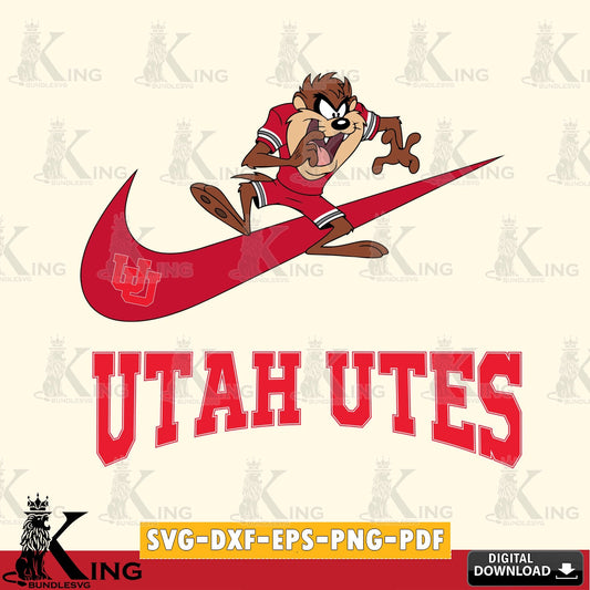 Utah Utes Taz Football Nike SVG file, Cut file  , Digital Download , Instant Download, Taz svg, NCAA svg