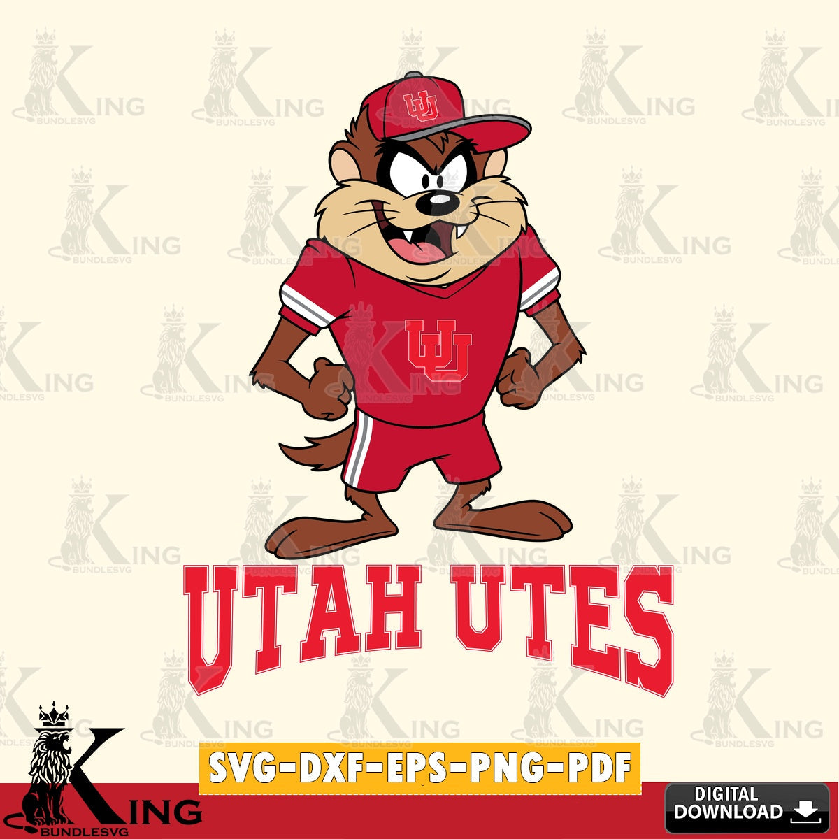 Utah Utes Taz Standing Pose SVG file, Cut file  , Digital Download , Instant Download, Taz svg, NCAA svg