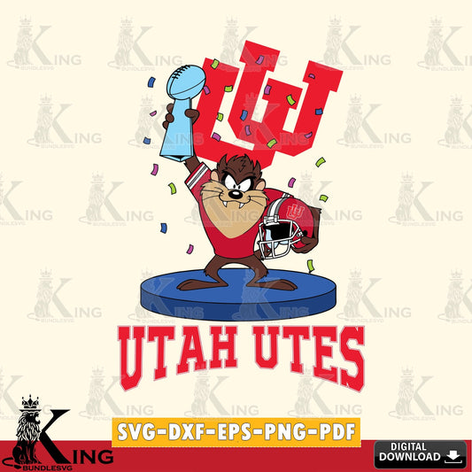 Utah Utes Taz Trophy Podium SVG file, Cut file  , Digital Download , Instant Download, Taz svg, NCAA svg