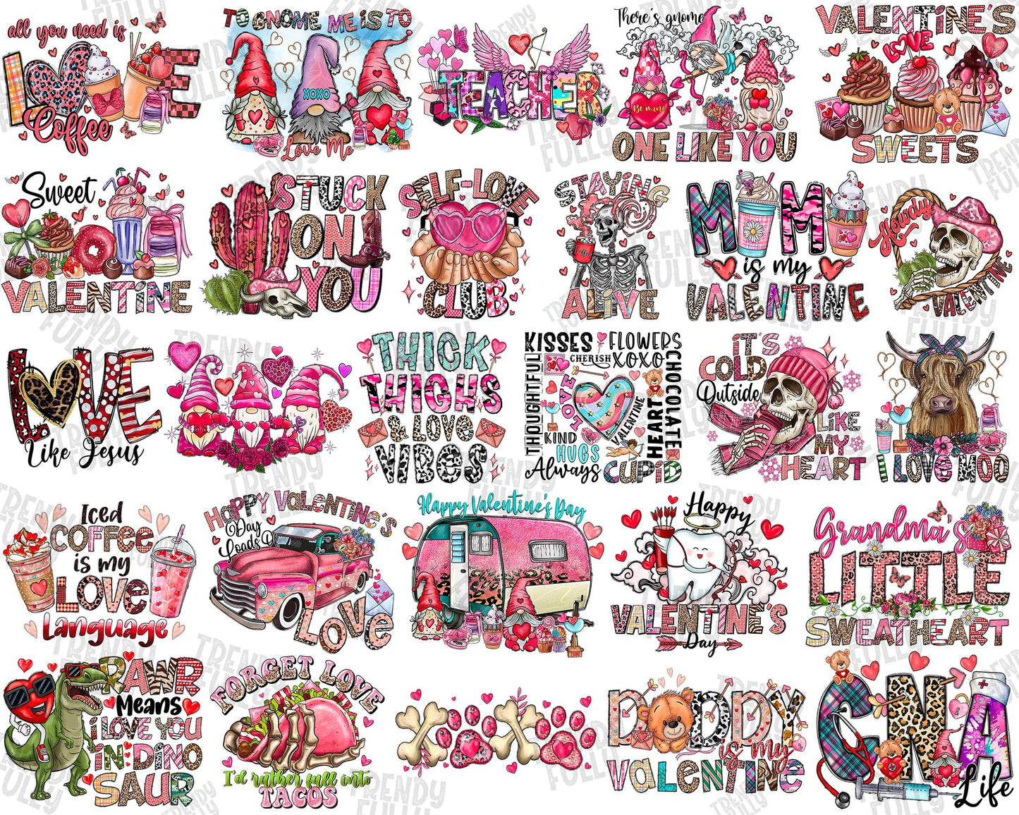 Valentines Png Bundle, Retro Valentine Png, Horror Valentine's Day Png, Digital download , Instant Download