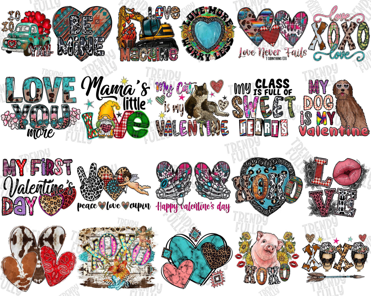 Valentines Png Bundle, Retro Valentine Png, Horror Valentine's Day Png, Digital download , Instant Download