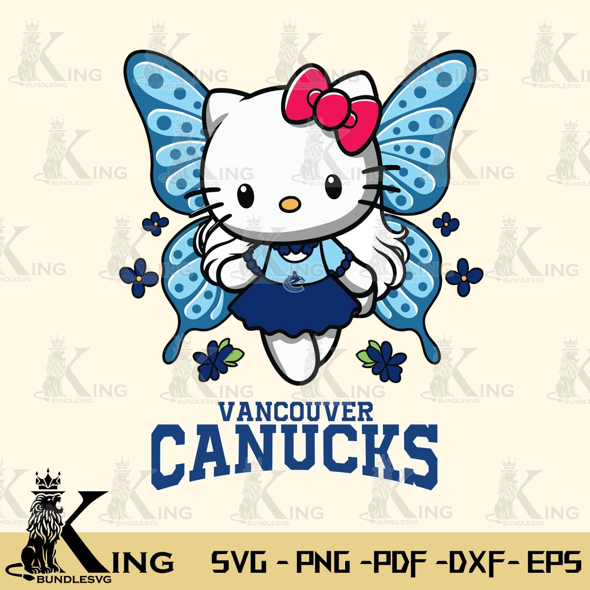 Vancouver Canucks Butterfly Kitty Charm Svg Eps Dxf Png File, Digital Download