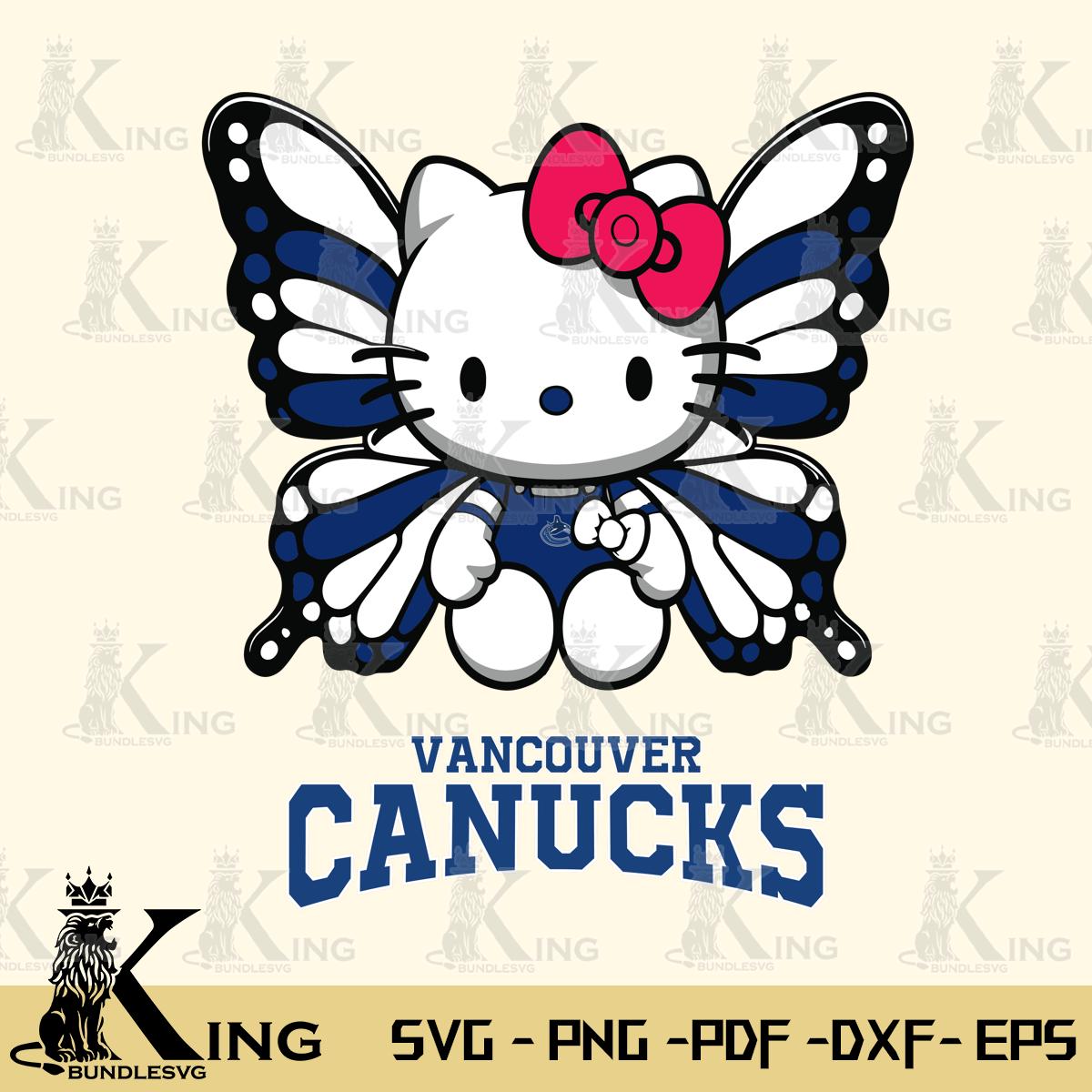 Vancouver Canucks Butterfly Kitty Delight Svg Eps Dxf Png File, Digital Download