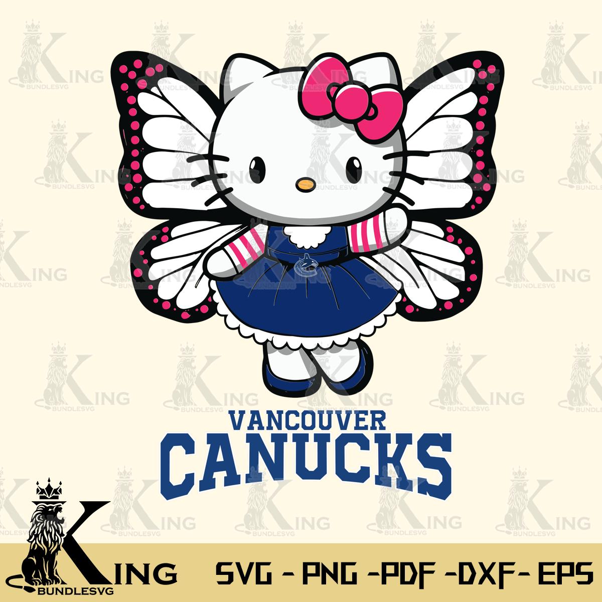 Vancouver Canucks Whimsical Kitty Wings Svg Eps Dxf Png File, Digital Download