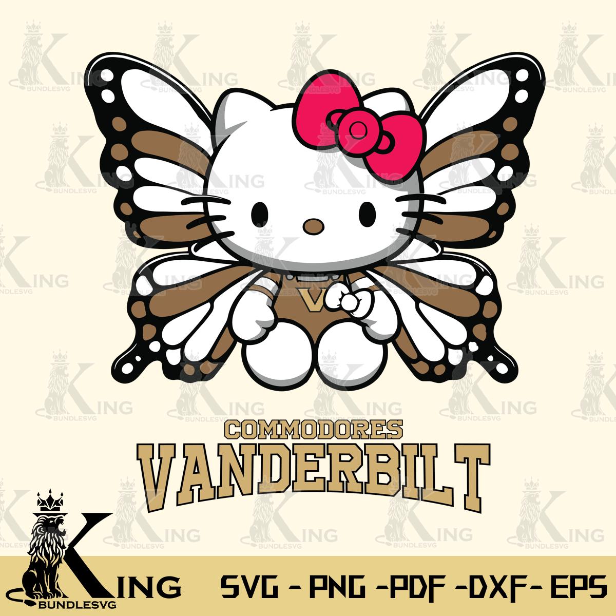 Vanderbilt Commodores Butterfly Kitty Delight Svg Eps Dxf Png File, Digital Download