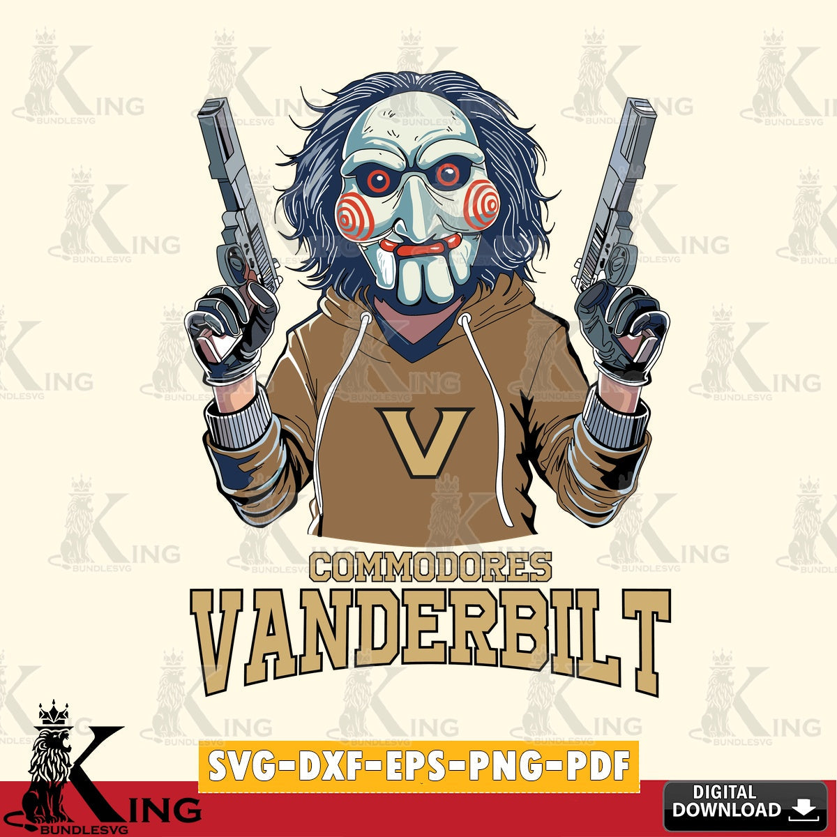 Printable art of Vanderbilt Commodores Jigsaw Billy Football digital file for silhouette cameo and cricut projects