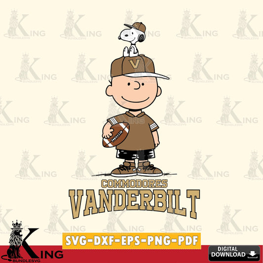 Vanderbilt Commodores Peanuts Football Rugby SVG, Cricut, Cut file  , Digital Download , Instant Download, Peanuts svg, NCAA svg, Football svg, Sport svg