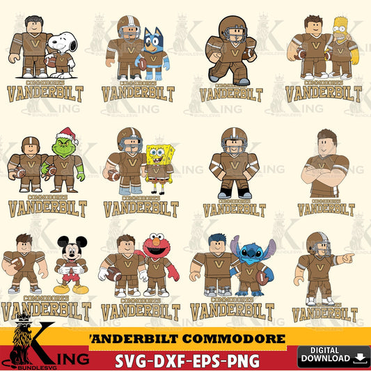 Vanderbilt Commodores Roblox With Friends football NCAA Bundle SVG file , NCAA Cricut,  File cut , Digital Download , PDF File