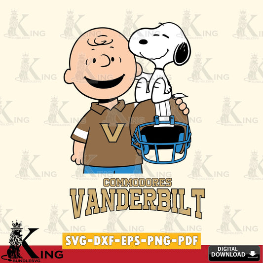 Vanderbilt Commodores Snoopy On Helmet SVG, Cricut, Cut file  , Digital Download , Instant Download, Peanuts svg, NCAA svg, Football svg, Sport svg