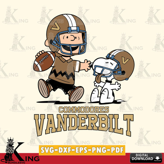Vanderbilt Commodores Snoopy and Peanut Fun SVG, Cricut, Cut file  , Digital Download , Instant Download, Peanuts svg, NCAA svg, Football svg, Sport svg