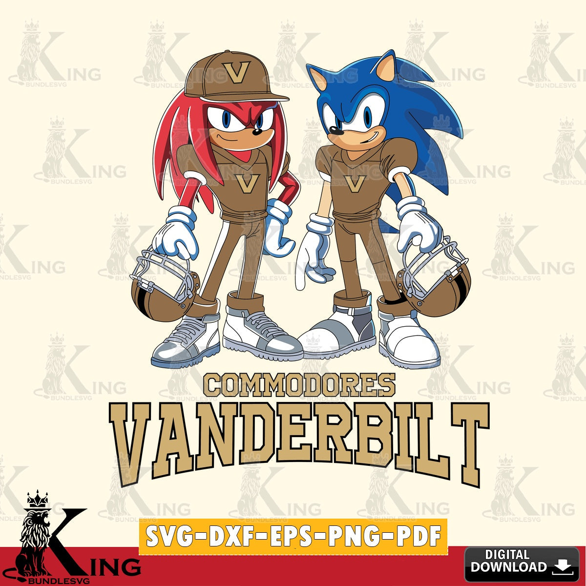 Vanderbilt Commodores Sonic And Knuckles Player Football SVG file, Vector , Digital Download , PDF File , Instant Download