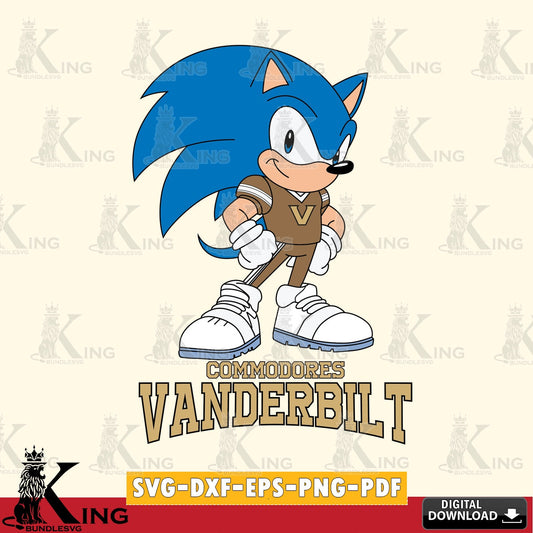 Vanderbilt Commodores Sonic Football Star Mascot SVG file, Vector , Digital Download , PDF File , Instant Download