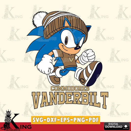 Vanderbilt Commodores Sonic Football SVG file, Vector , Digital Download , PDF File , Instant Download