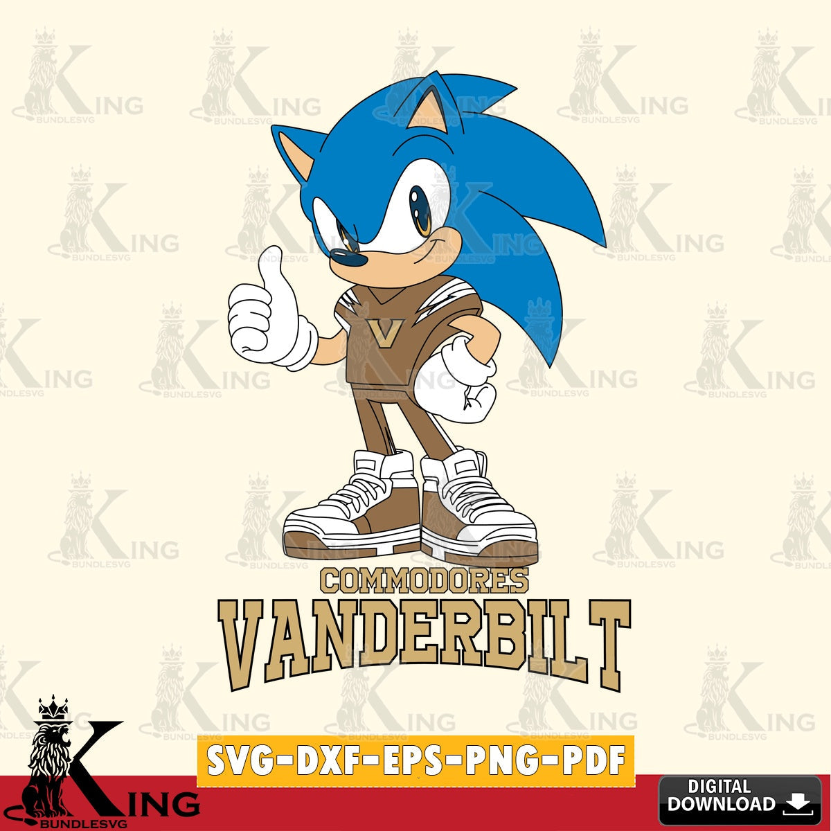 Creative design featuring Vanderbilt Commodores Sonic Like Football, high-quality vector for DIY scrapbooking and home decor