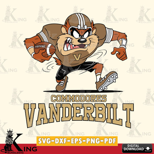 Vanderbilt Commodores Taz Football Helmet SVG file, Cut file  , Digital Download , Instant Download, Taz svg, NCAA svg