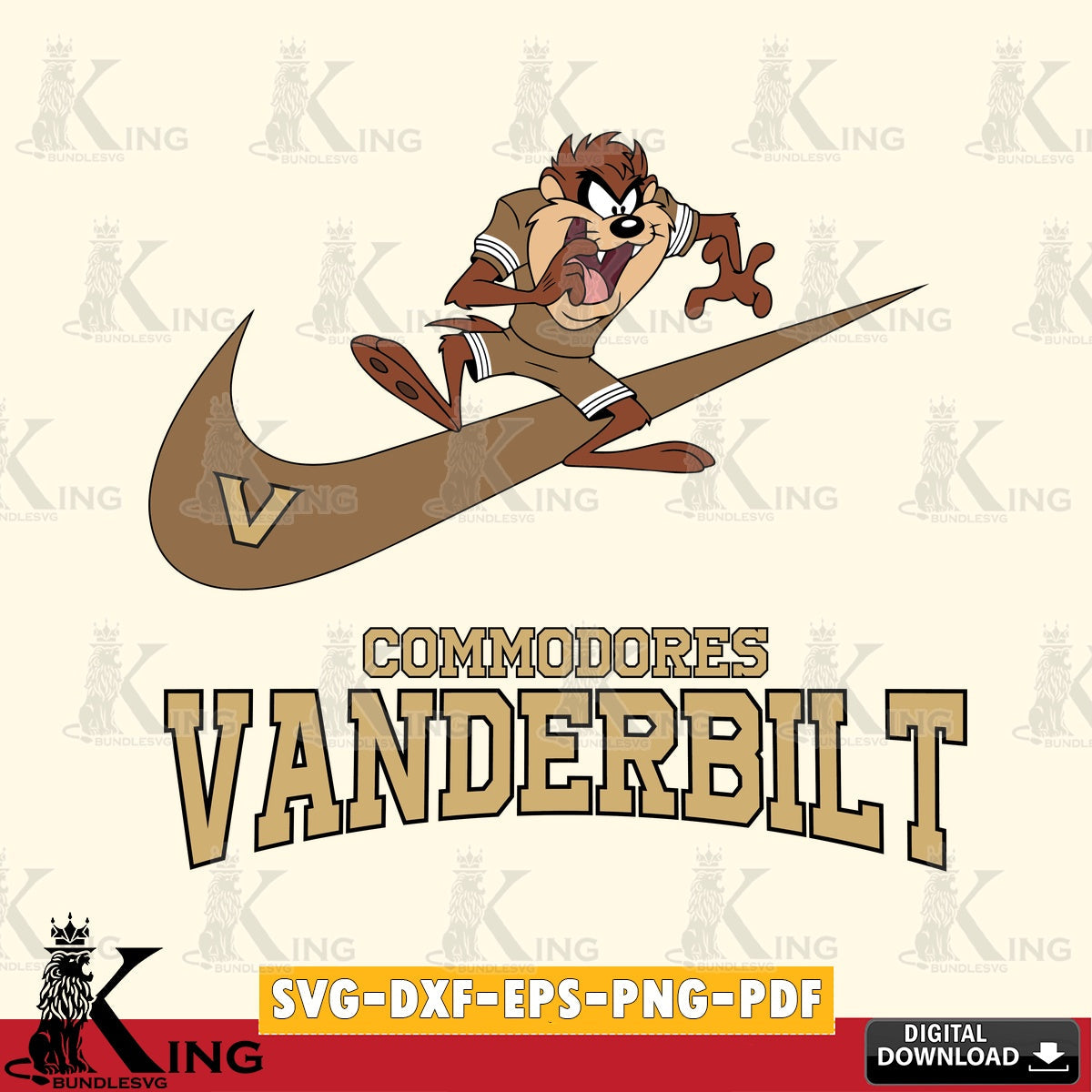Vanderbilt Commodores Taz Football Nike SVG file, Cut file  , Digital Download , Instant Download, Taz svg, NCAA svg