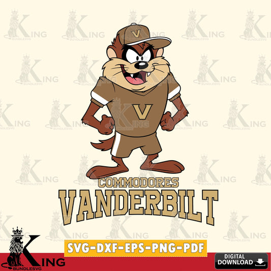 Vanderbilt Commodores Taz Standing Pose SVG file, Cut file  , Digital Download , Instant Download, Taz svg, NCAA svg