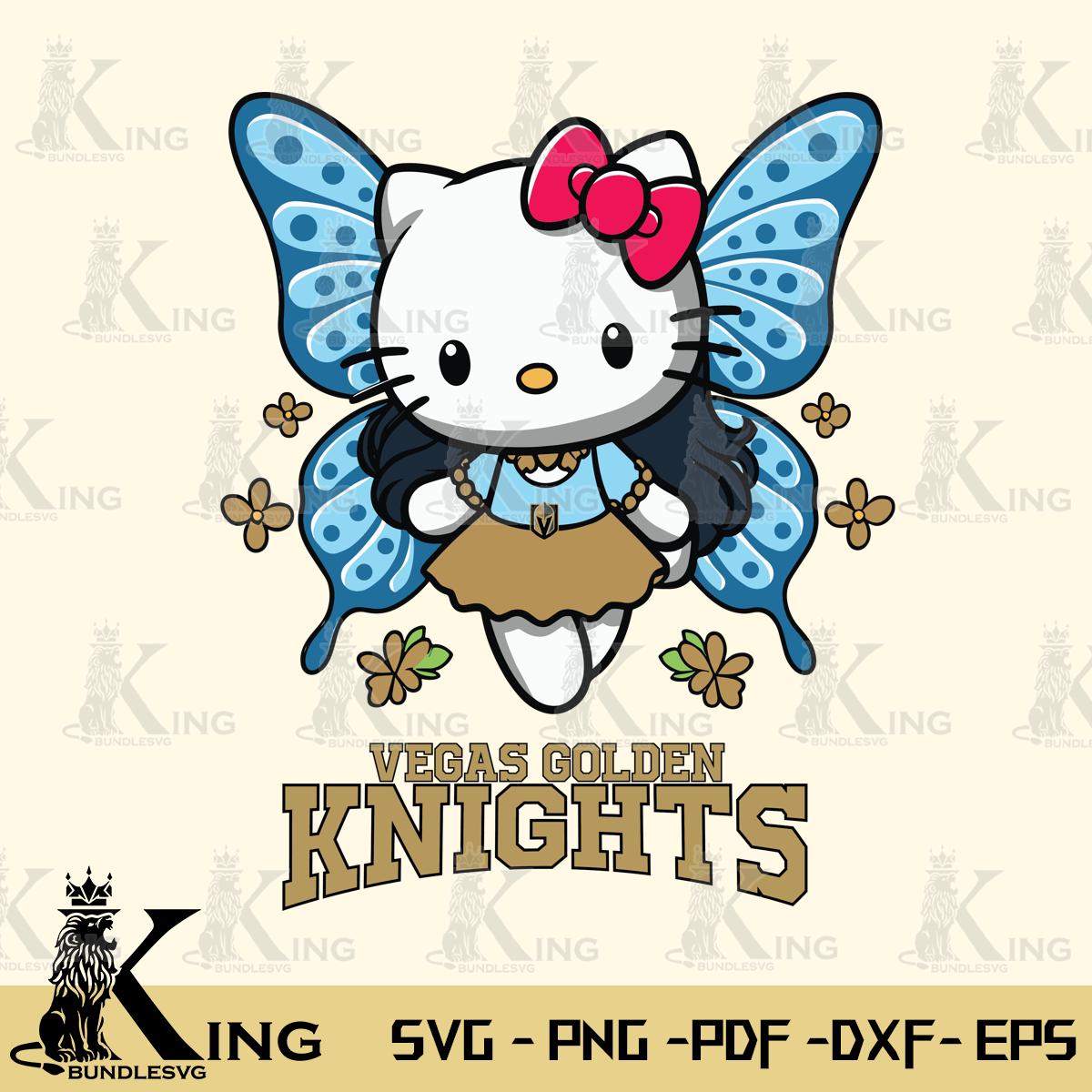 Vegas Golden Knights Butterfly Kitty Charm Svg Eps Dxf Png File, Digital Download