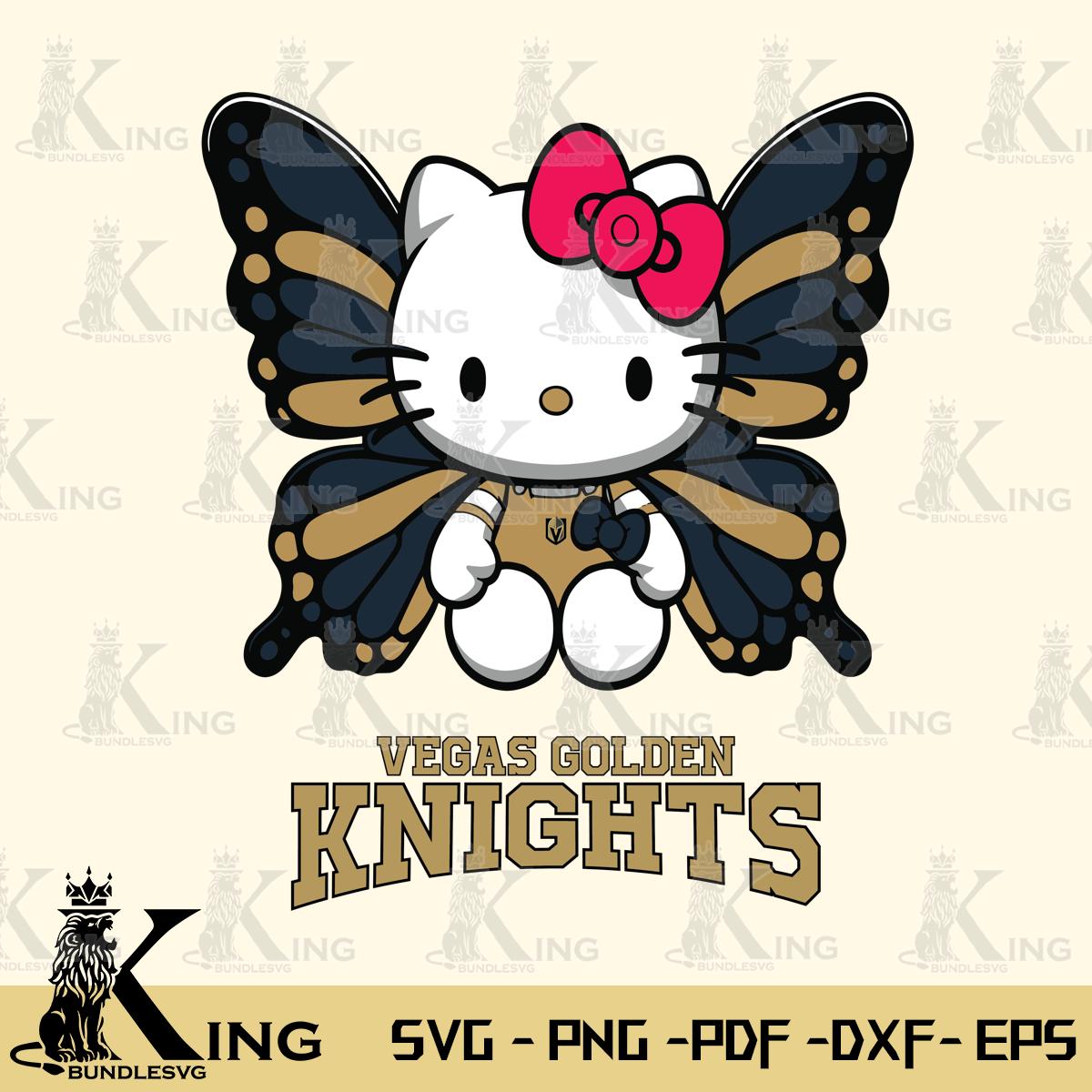 Vegas Golden Knights Butterfly Kitty Delight Svg Eps Dxf Png File, Digital Download