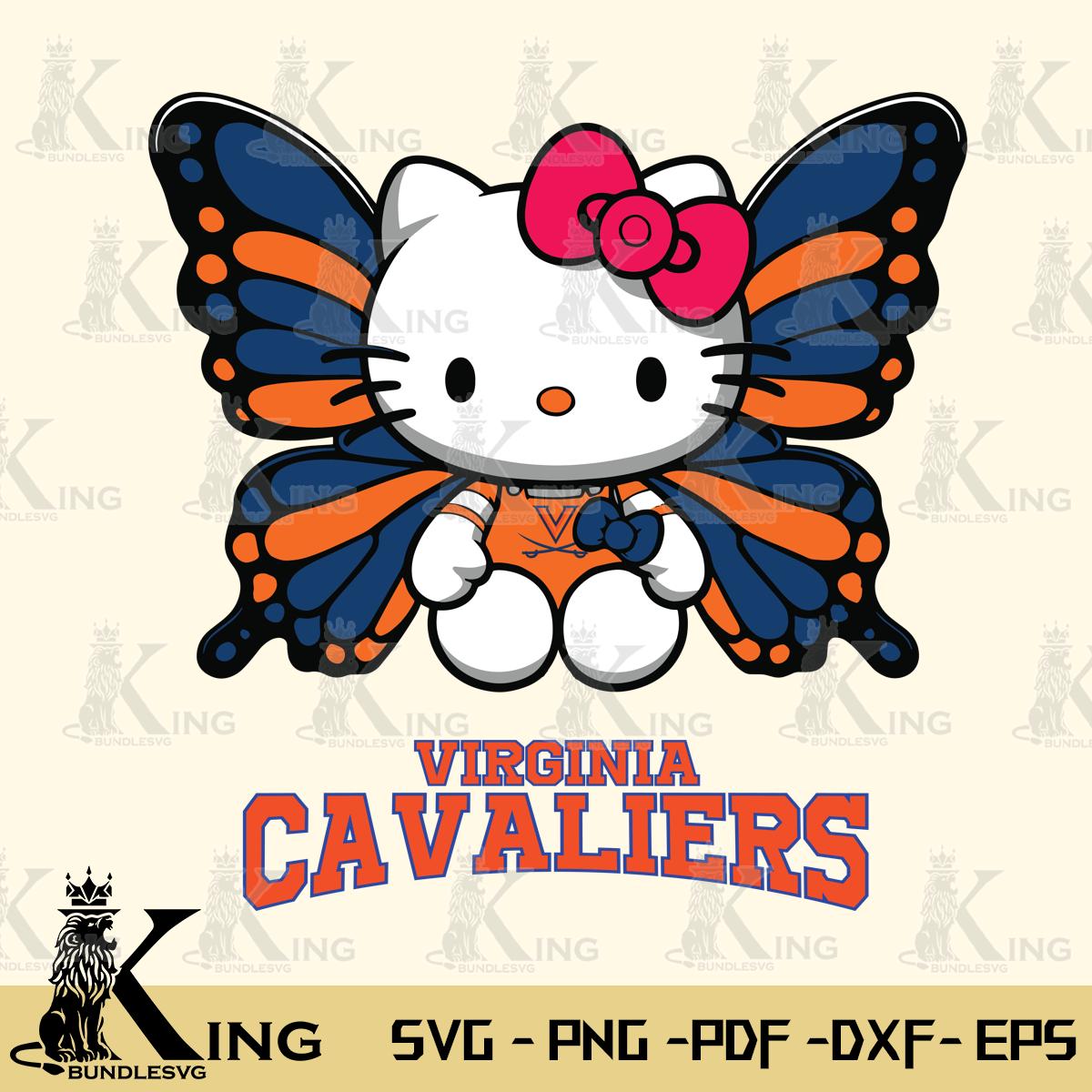 Virginia Cavaliers Butterfly Kitty Delight Svg Eps Dxf Png File, Digital Download