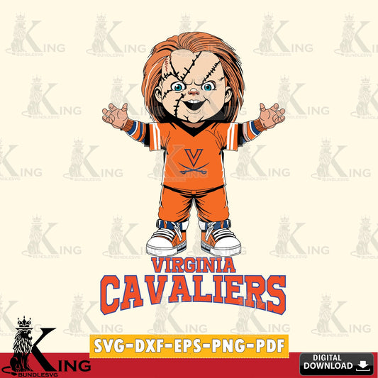High-quality graphic of Virginia Cavaliers Chucky Football, SVG cut file for personalized gifts and laser projects