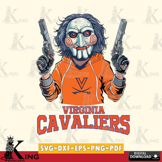 Beautiful illustration of Virginia Cavaliers Jigsaw Billy Football, NCAA vector illustration for POD merchandise and apparel