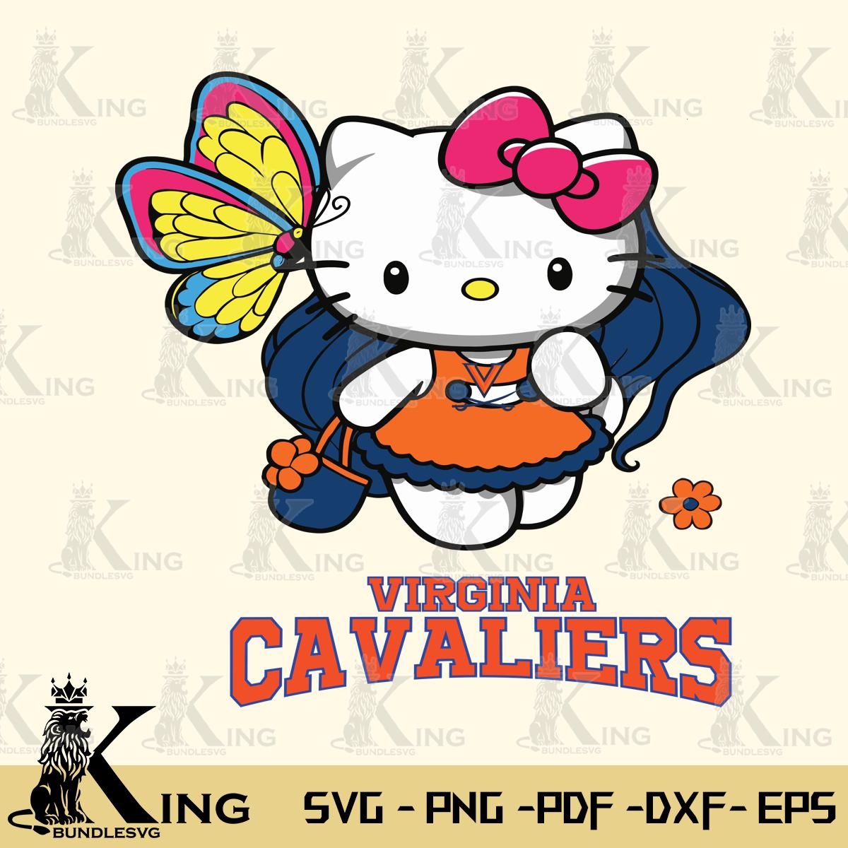 Virginia Cavaliers Kitty Cartoon Svg Eps Dxf Png File, Digital Download