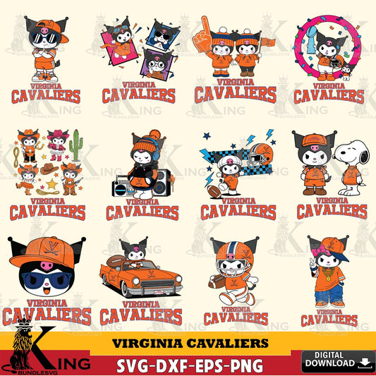 Virginia Cavaliers Kuromi Football Jersey NCAA Bundle SVG file, Cricut, Cut file  , Digital Download , Instant Download, Sanrio svg, Clipart